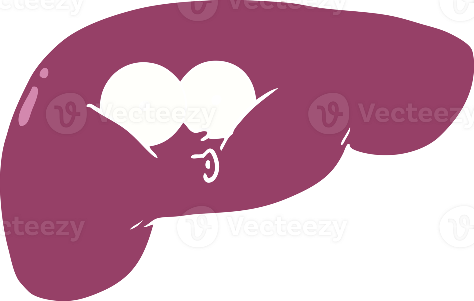 flat color style cartoon curious liver png