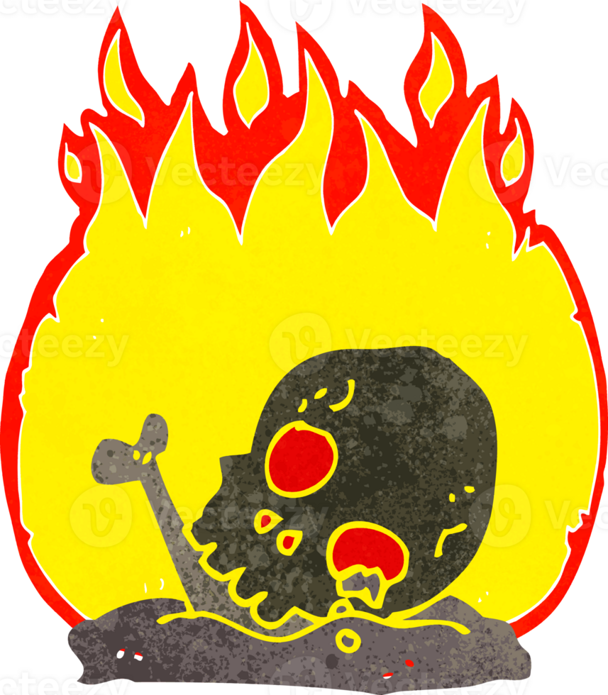 cartoon burning old bones png