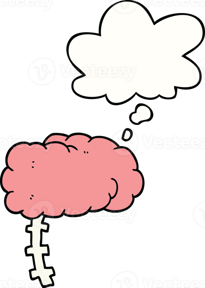 cartoon brain with thought bubble png