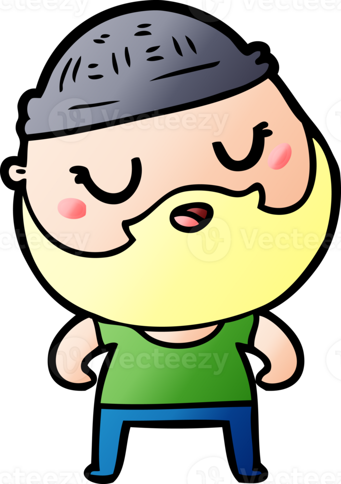 cute cartoon man with beard png