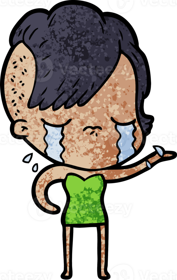 cartoon crying girl png