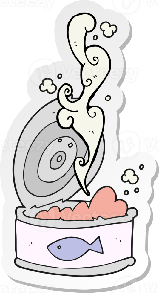 sticker of a cartoon can of tuna png