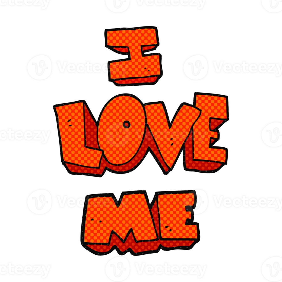 i love me  hand drawn cartoon symbol png