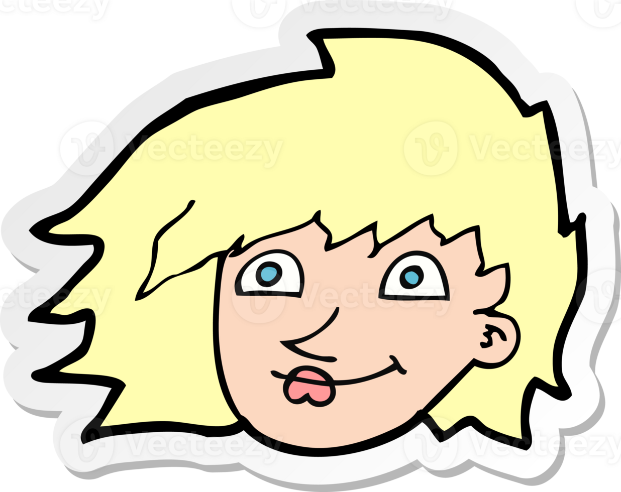sticker of a cartoon female face png