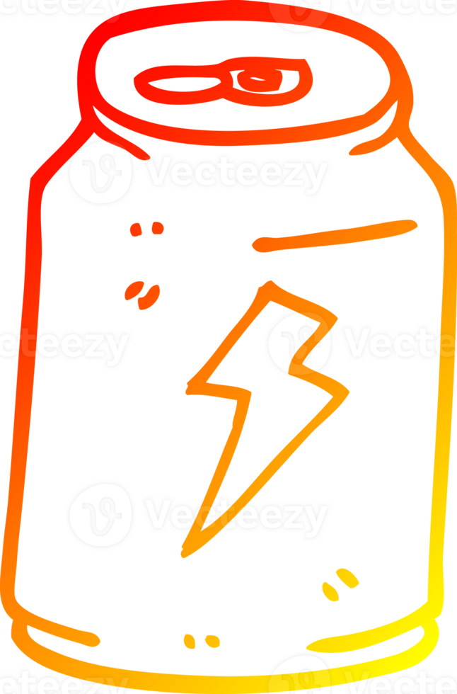 warm gradient line drawing of a cartoon can of energy drink png