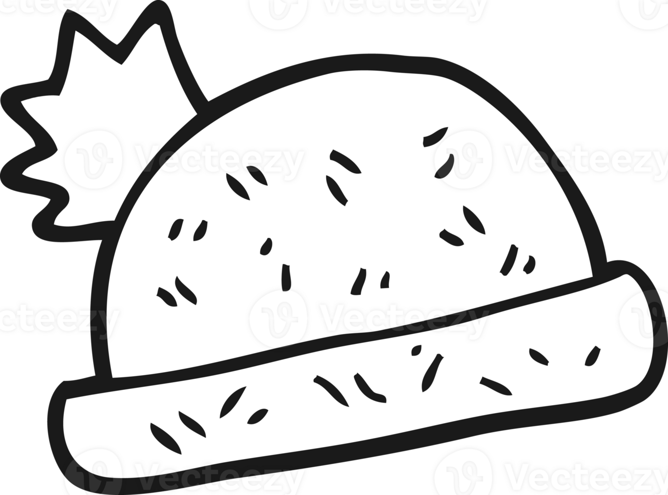 hand drawn black and white cartoon hat png