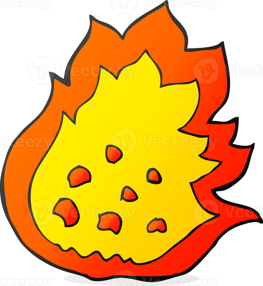 hand drawn cartoon burning fire png