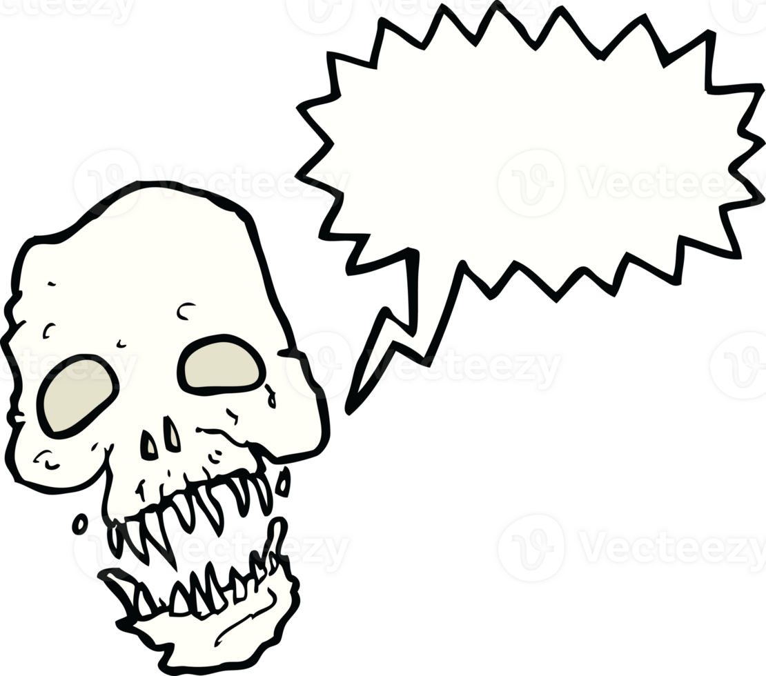 cartoon scary skull with speech bubble png