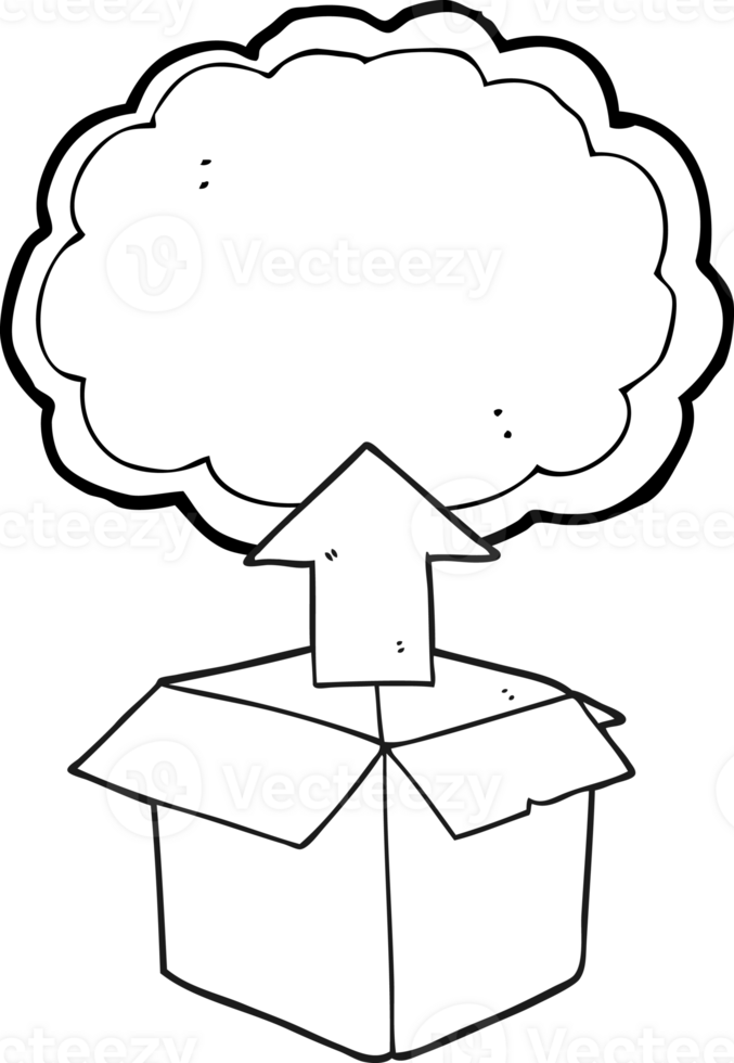 hand drawn black and white cartoon upload to the cloud png