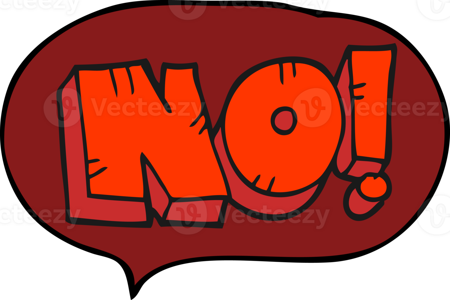 hand drawn speech bubble cartoon NO shout png