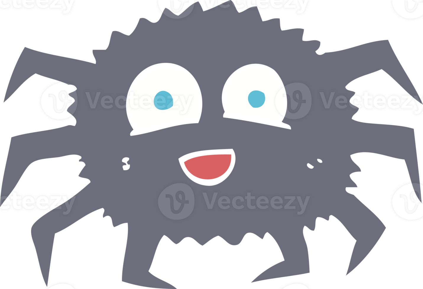 flat color illustration of spider png