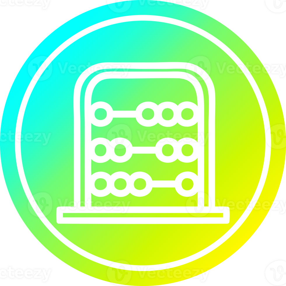 traditional abacus circular icon with cool gradient finish png