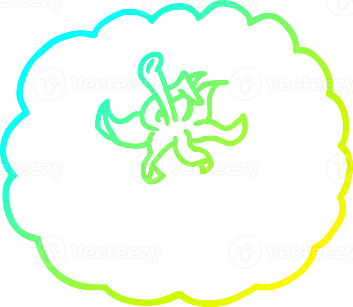 cold gradient line drawing of a cartoon tomato png
