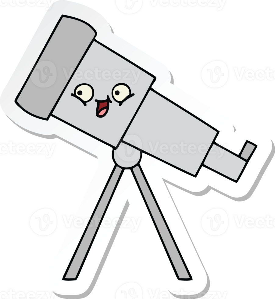 sticker of a cute cartoon telescope png