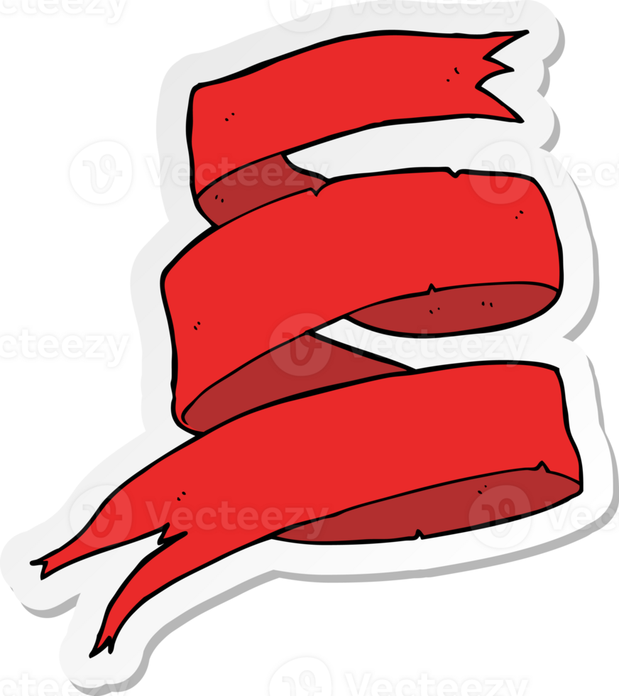 sticker of a scroll banner cartoon png