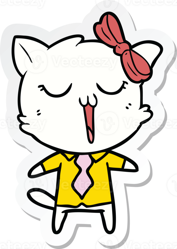 sticker of a cartoon cat png