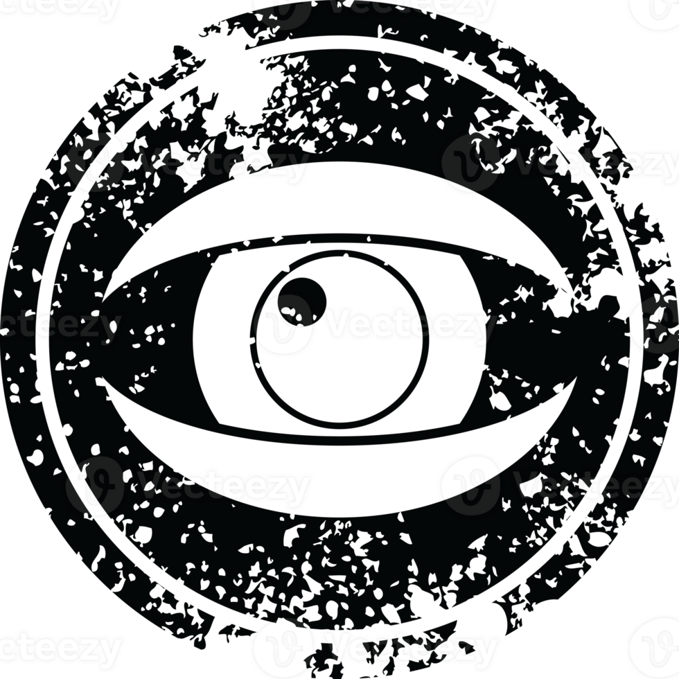 staring eye graphic png circular distressed symbol