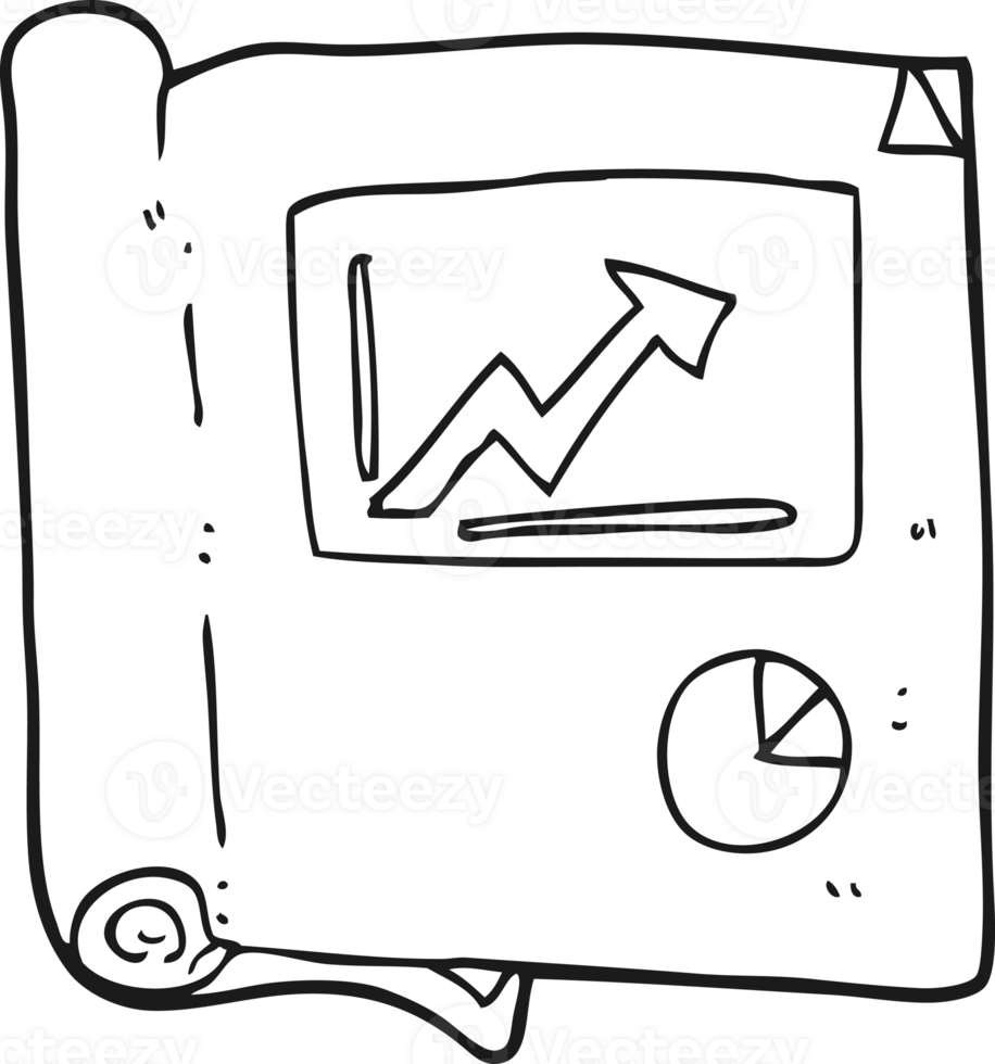 drawn black and white cartoon business document png