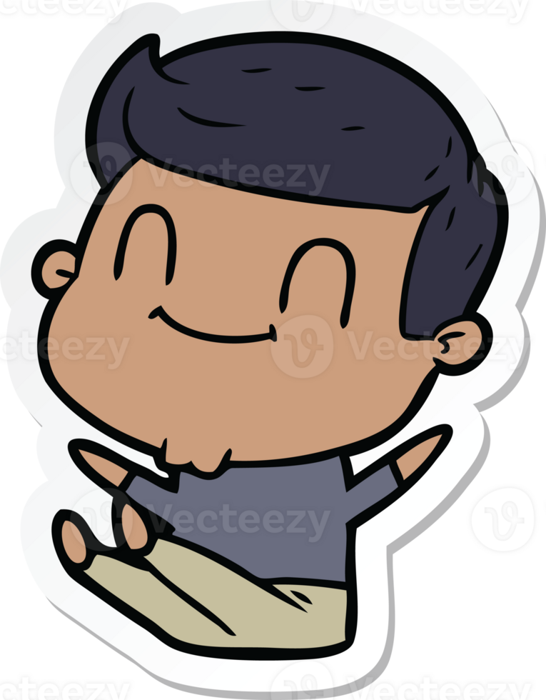 sticker of a cartoon friendly man png