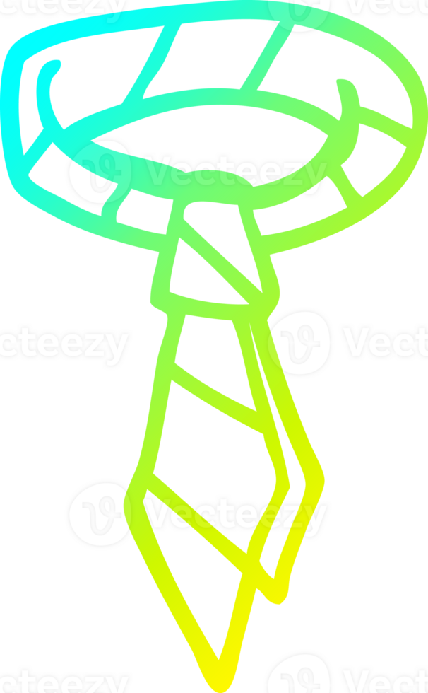 cold gradient line drawing of a cartoon office tie png