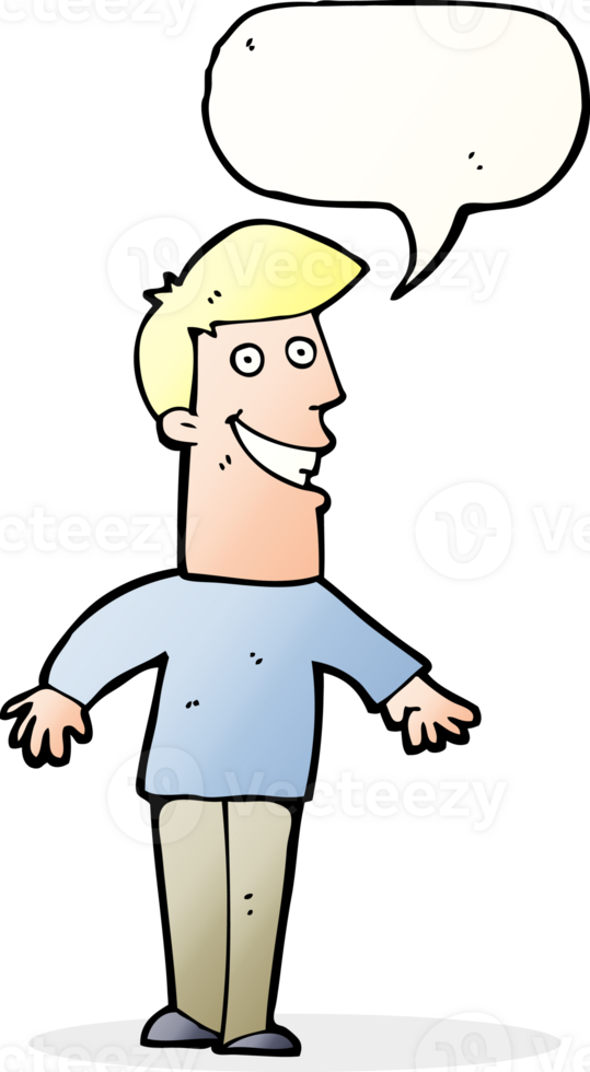 cartoon grinning man with speech bubble png