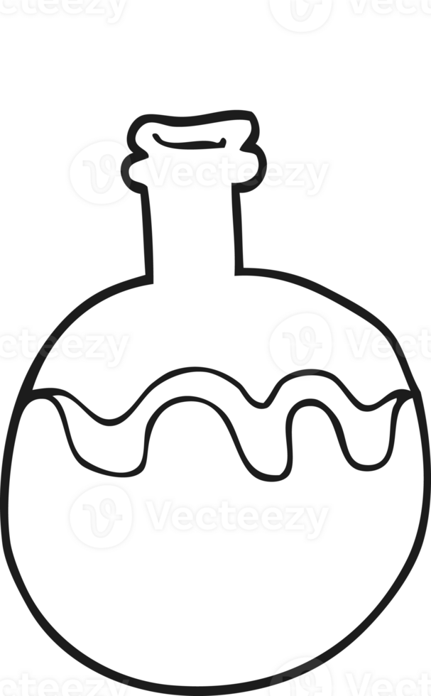 drawn black and white cartoon magic potion png