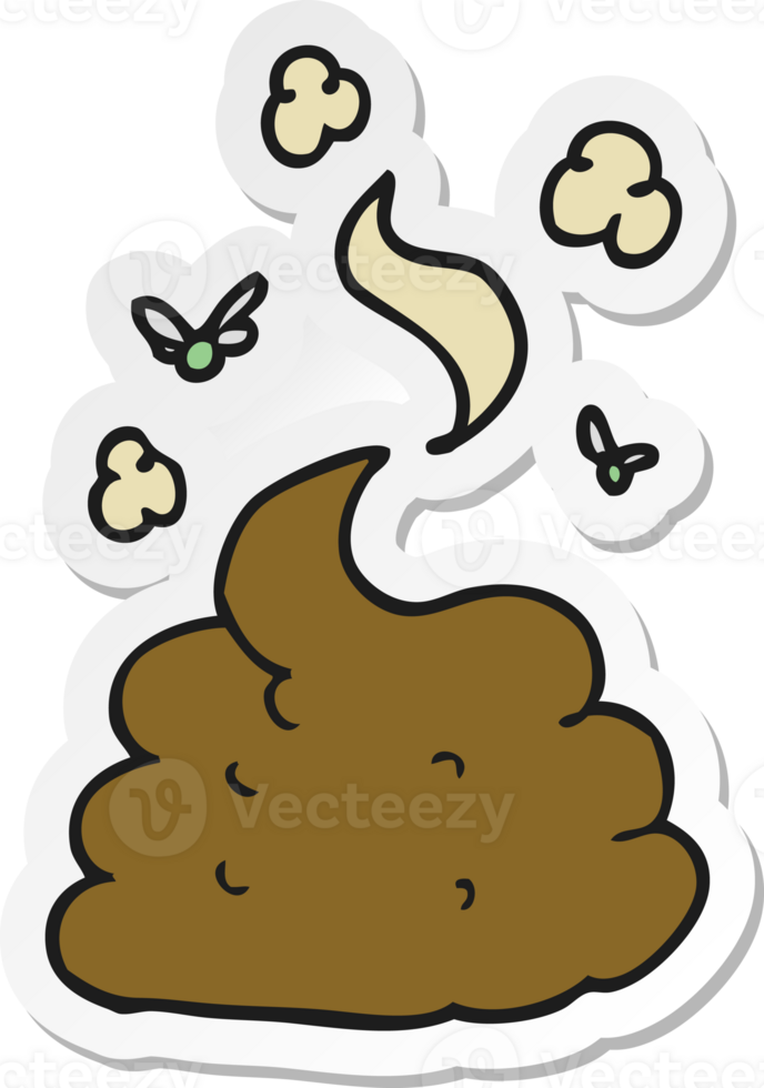 sticker of a cartoon gross poop png