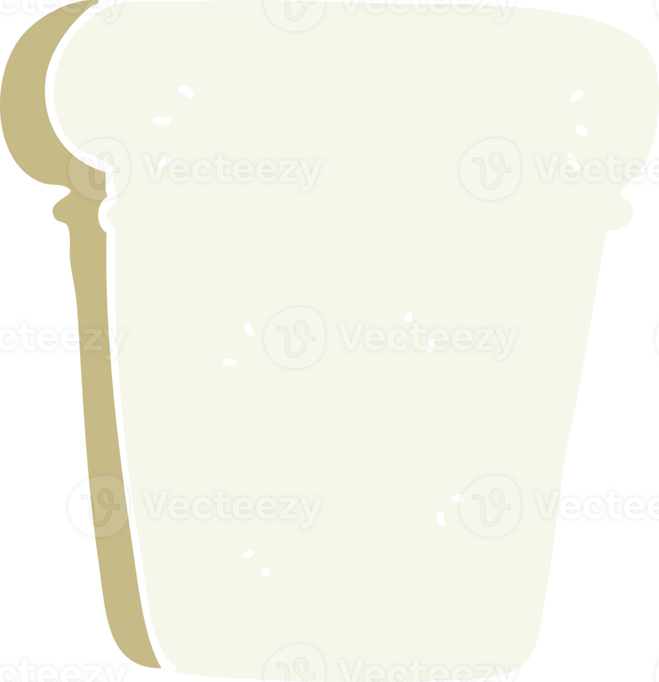 flat color style cartoon slice of bread png