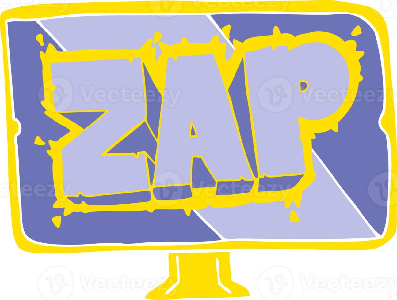 flat color illustration of zap screen png