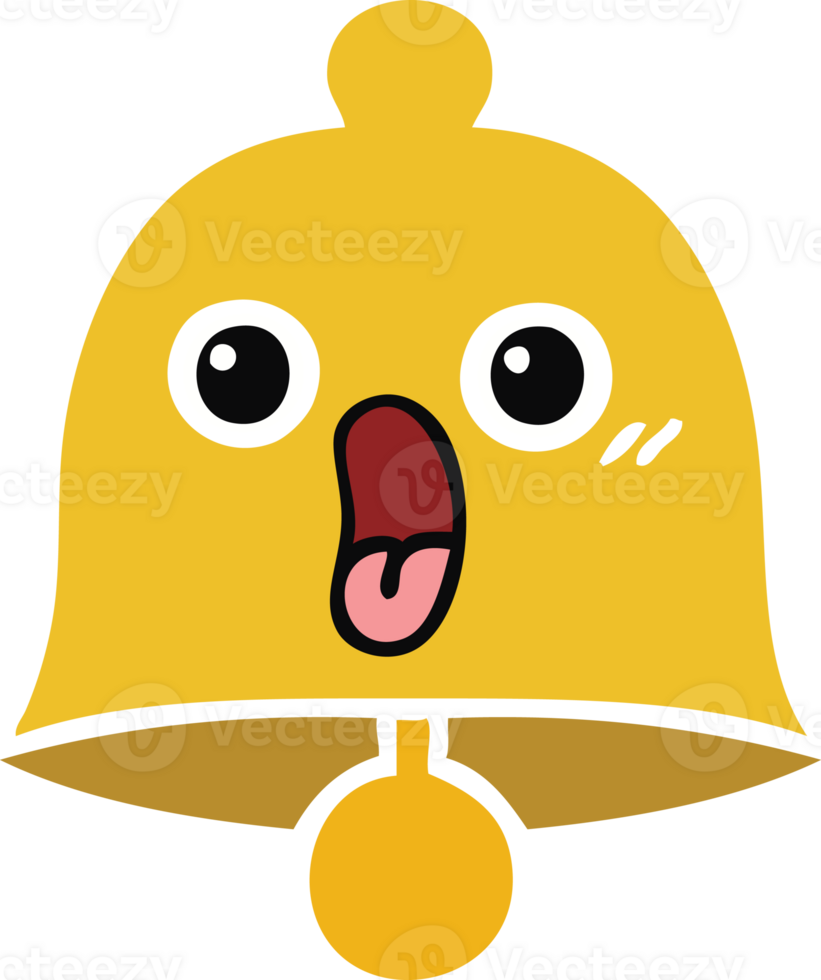 flat color retro cartoon of a bell png