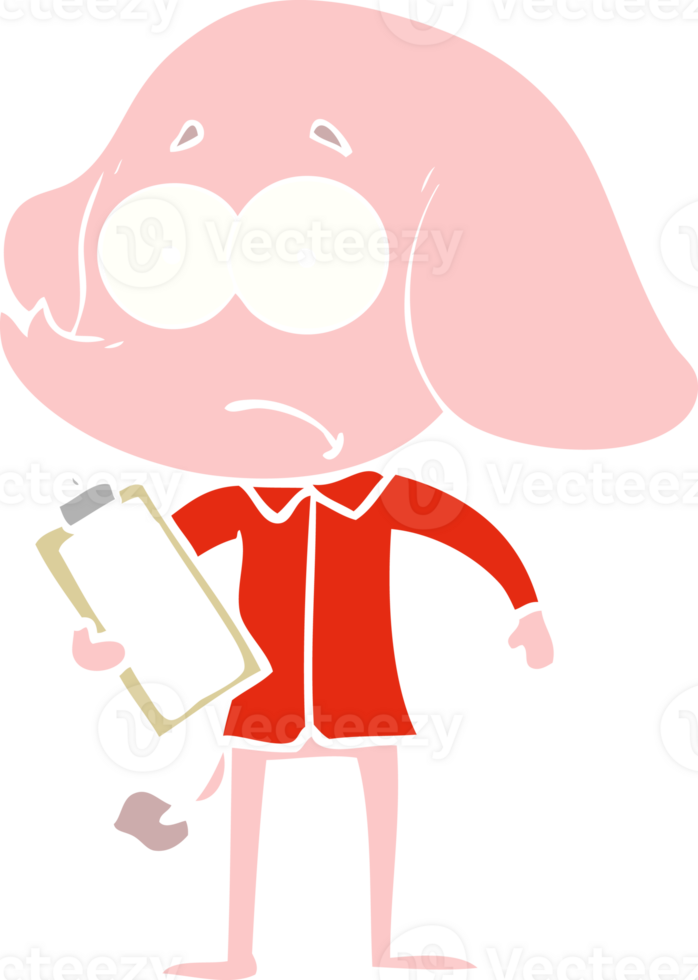 flat color style cartoon unsure elephant png