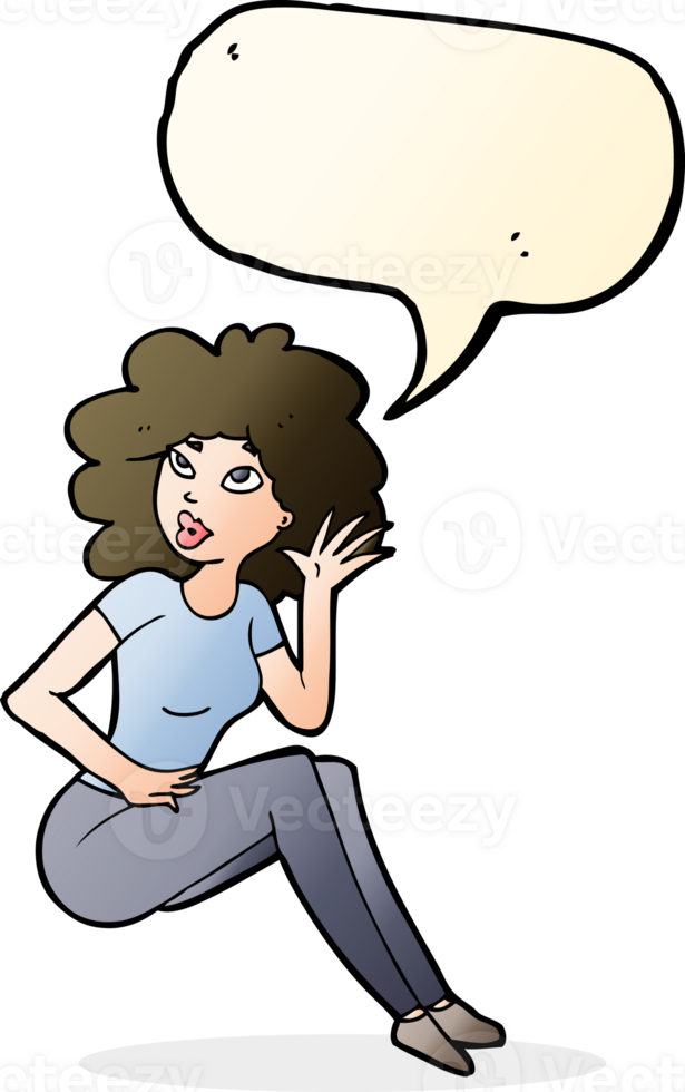 cartoon woman listening with speech bubble png