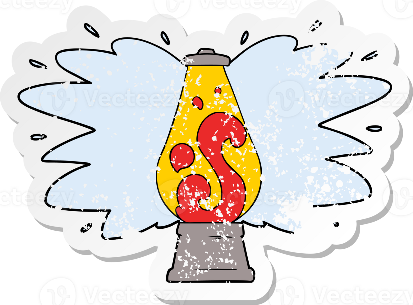 distressed sticker of a cartoon retro lava lamp png