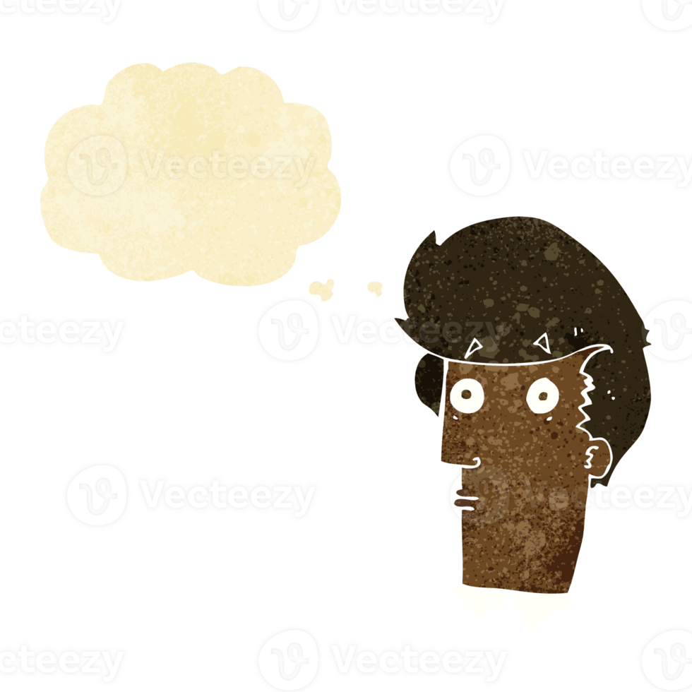 cartoon surprised expression with thought bubble png