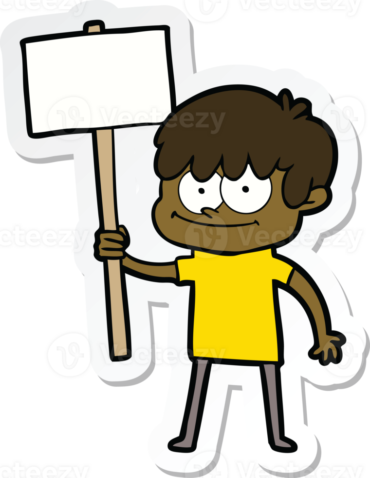 sticker of a happy cartoon man png