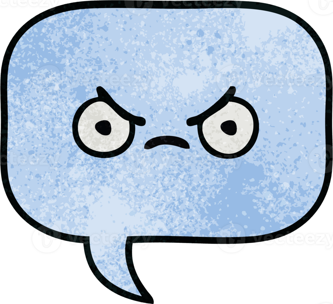 retro grunge texture cartoon of a speech bubble png