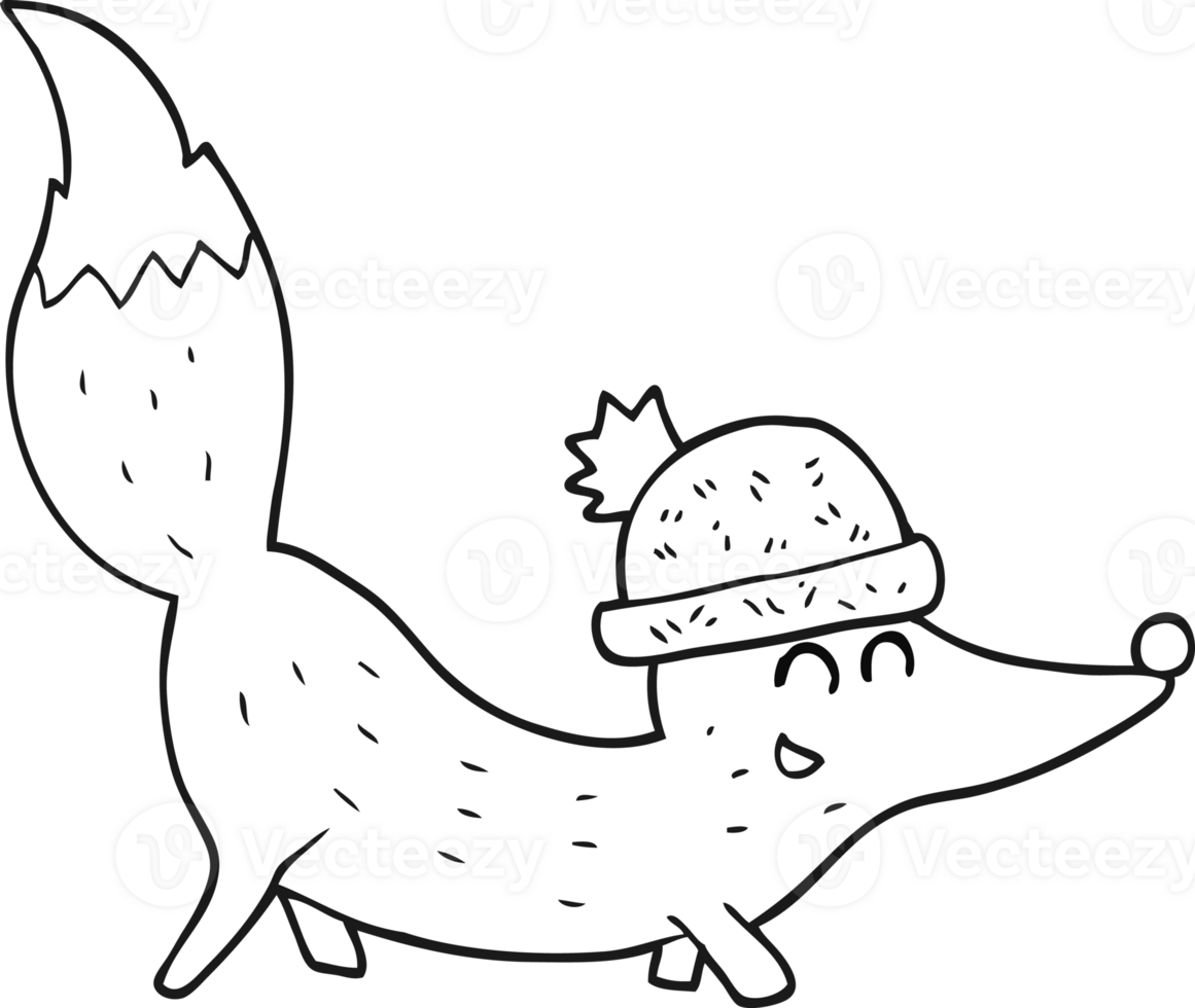 drawn black and white cartoon little wolf png