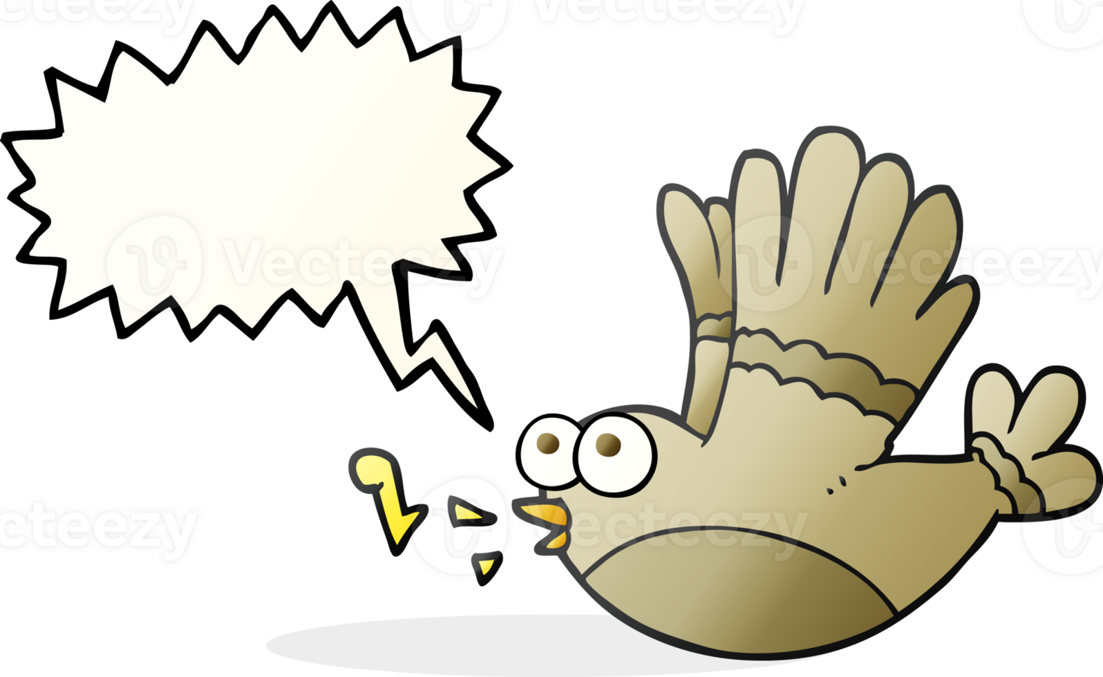 drawn speech bubble cartoon singing bird png