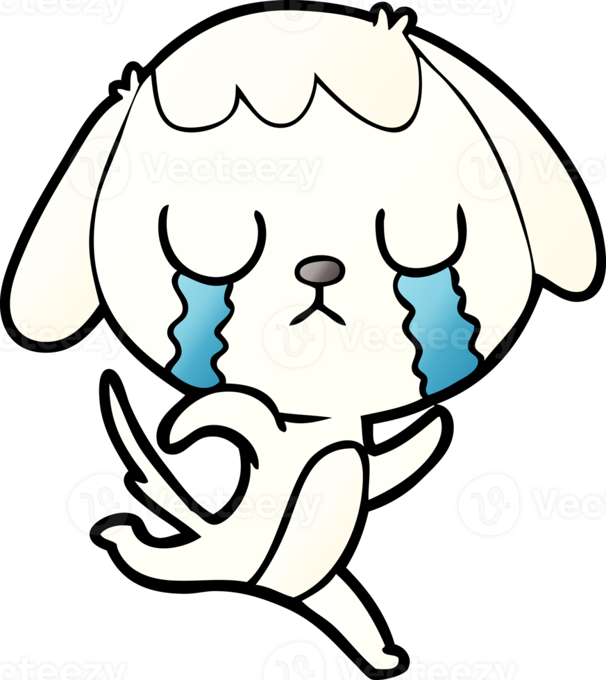 cute cartoon dog crying png
