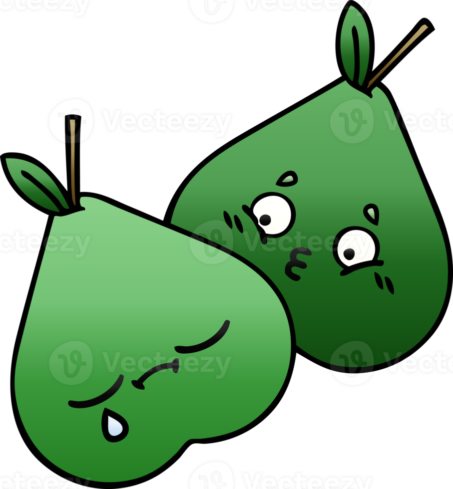 gradient shaded cartoon of a pears png