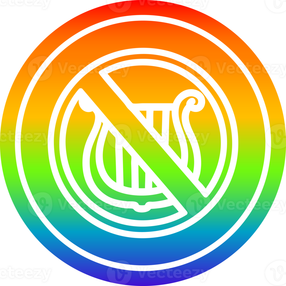 no music circular icon with rainbow gradient finish png