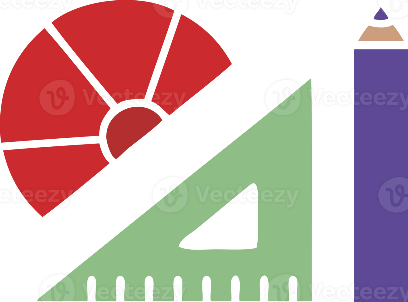 flat color retro cartoon of a maths kit png