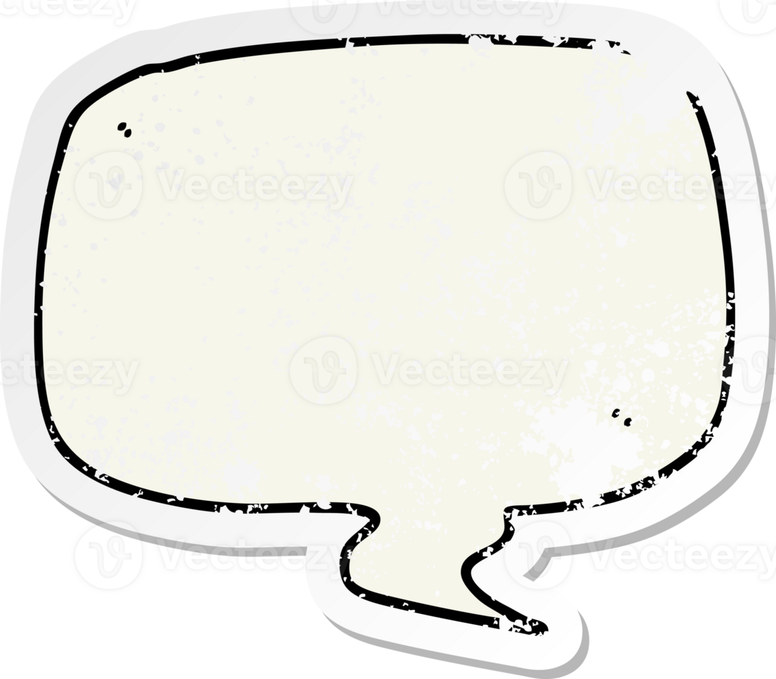 distressed sticker of a cartoon speech bubble png