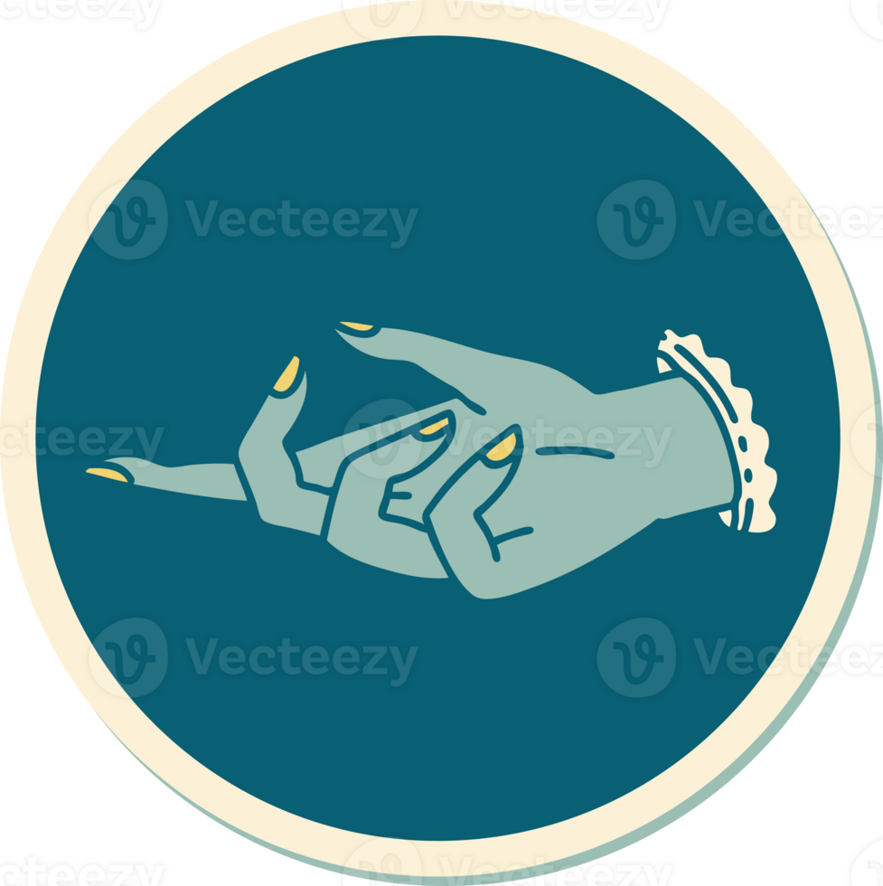 sticker of tattoo in traditional style of a hand png