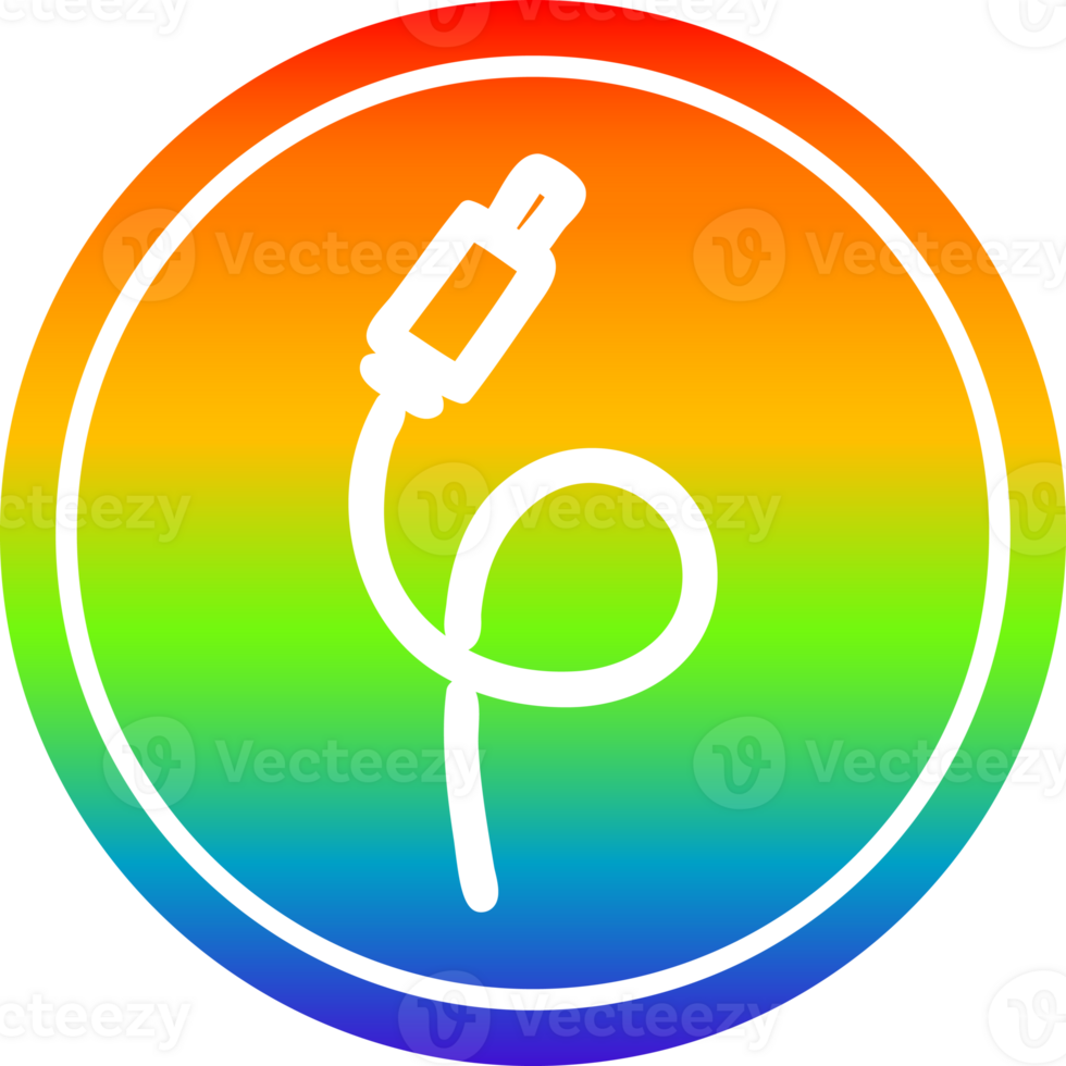 elektrisk plugg cirkulär ikon med regnbåge lutning Avsluta png