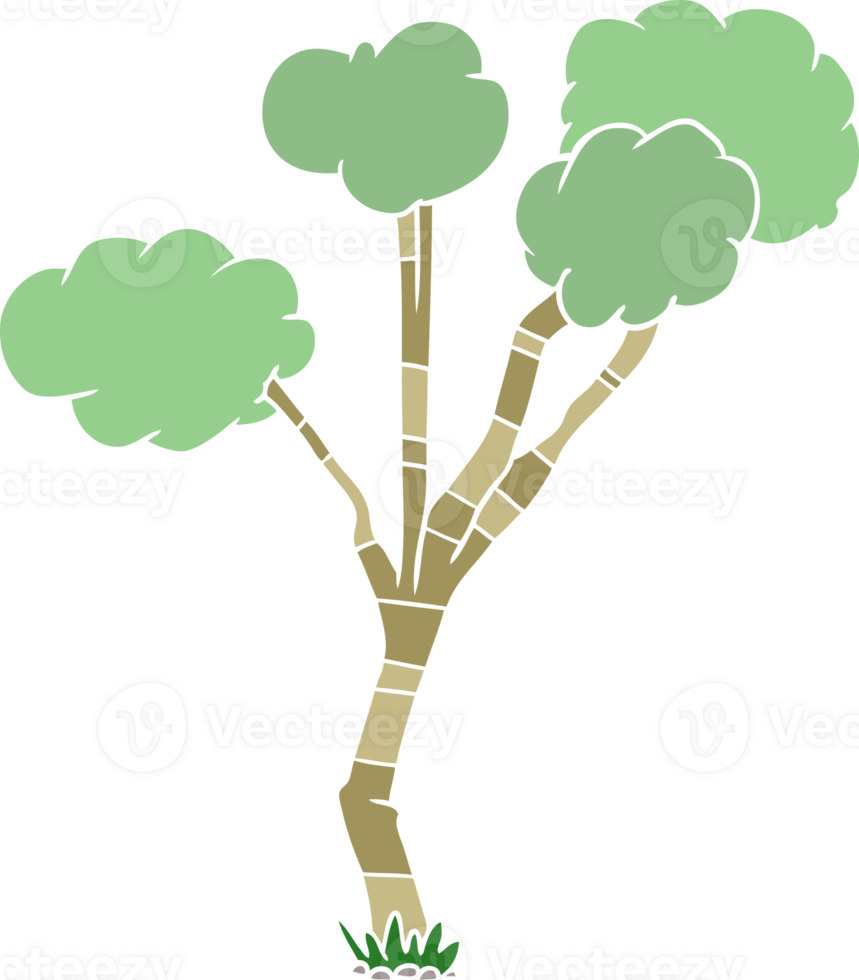 flat color style cartoon sparse tree png