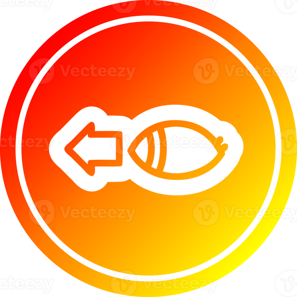 staring eye circular icon with warm gradient finish png