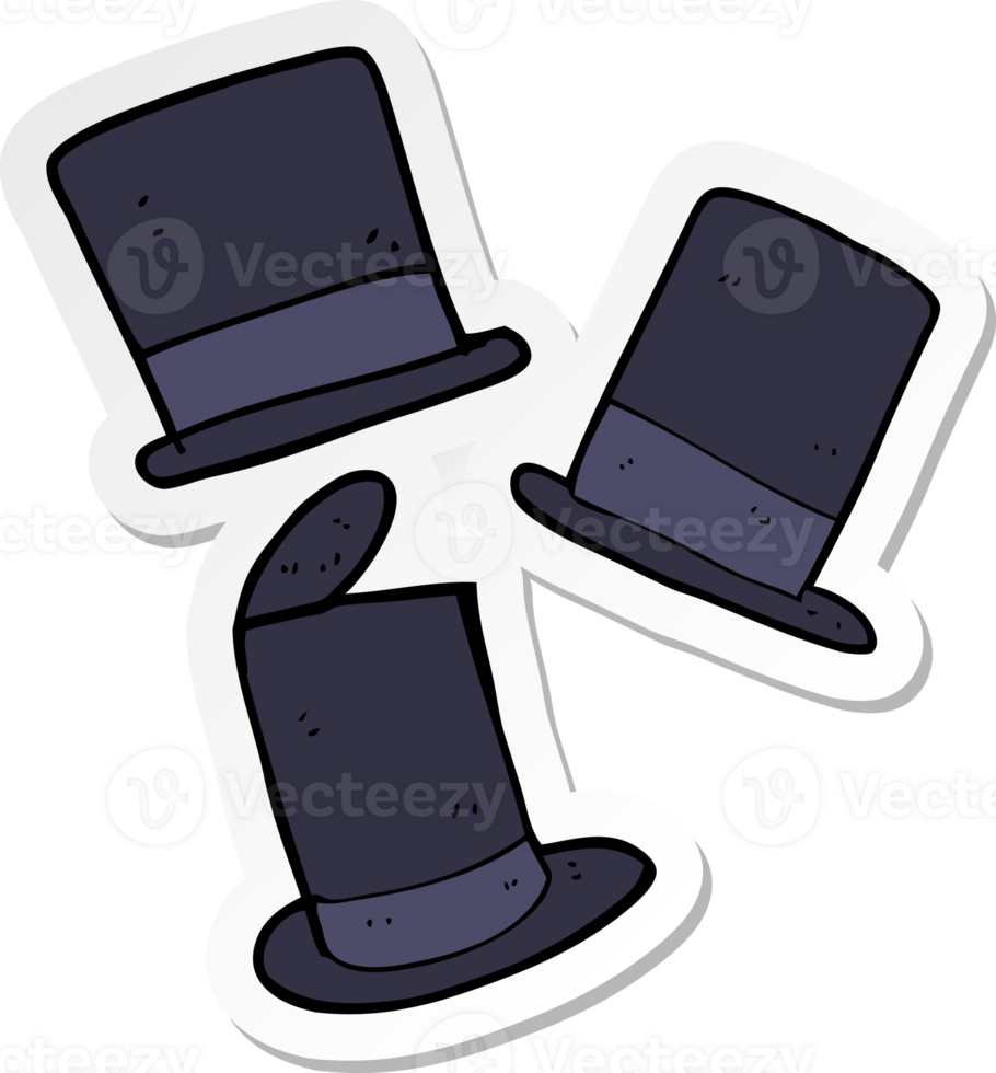 sticker of a cartoon top hats png