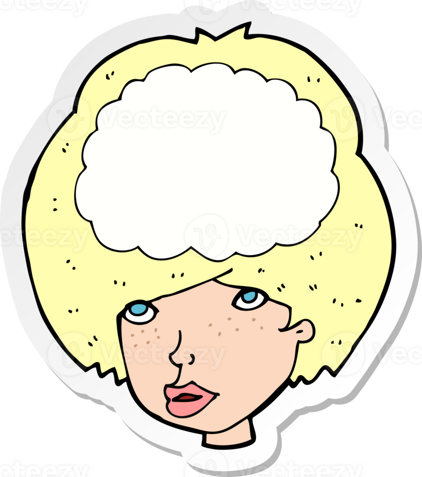 sticker of a cartoon empty headed woman png