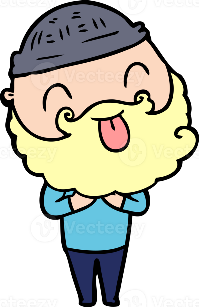 man with beard sticking out tongue png